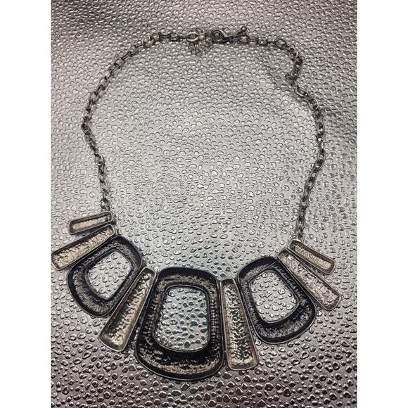 Style & Co Hammered Necklace Silver toned Alloy 17" L - Picture 6 of 6